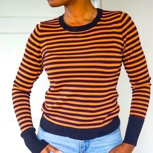 Zara Knit Gold and Black striped Top sz M